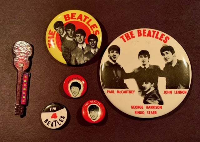 The Beatles - Original Pin set from 1964/65 + Souvenir Pin form Paul's 1985 Tour
