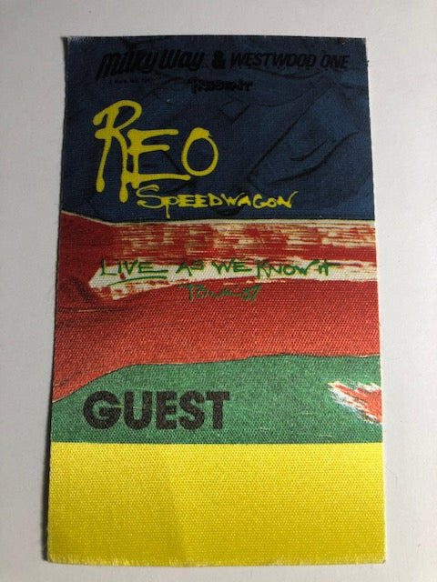 REO Speed Wagon - Life as We Know It 1987 Tour - Backstage Pass
