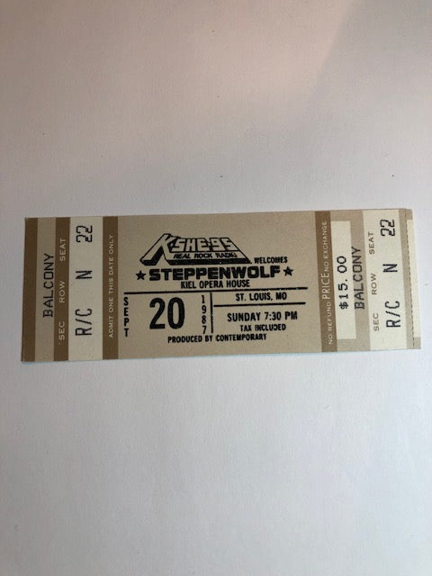 Steppenwolf - Kiel Opera House 1987 - Concert Ticket