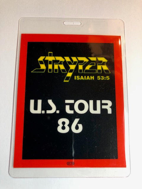 Stryper - To Hell with the Devil Tour 1986 - Backstage Pass