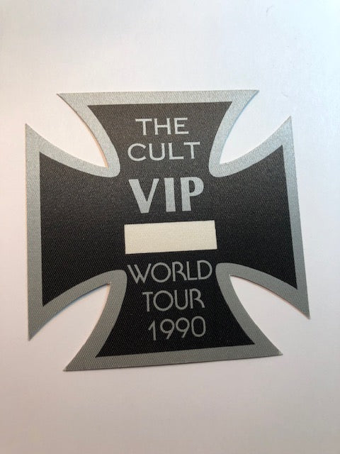 The Cult - World Tour 1990 - Unusual Die Cut Iron Cross Shape - Backstage Pass