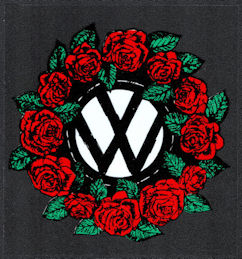 Grateful Dead - Car Window Tour Sticker/Decal - Rose Wreath Surrounding the VW Symbol