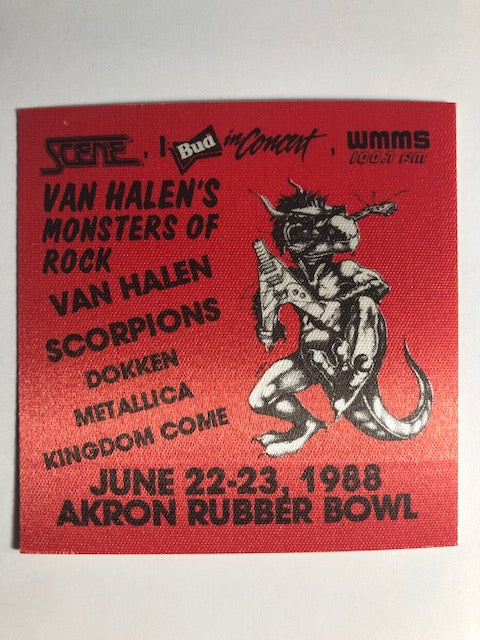 Special Event - Monsters of Rock 1988 -  Van Halen / Scorpions / Dokken / Metallica / Kingdom Come - Backstage Pass