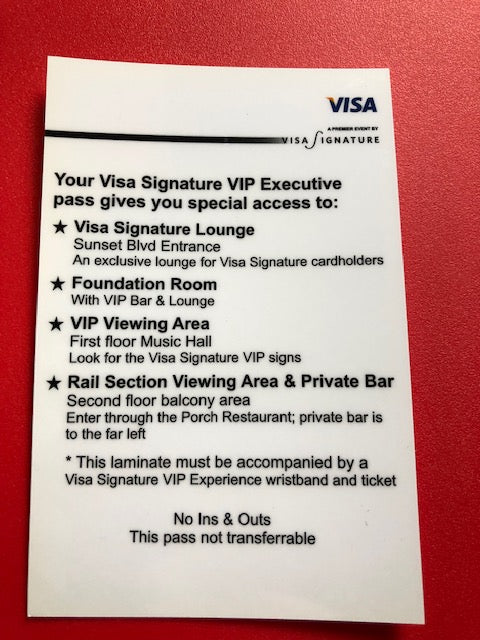 Special Event - John Fogerty, Tony Bennett, The Fray, ZZ Top - Visa Exclusive 2007 - VIP Backstage Pass