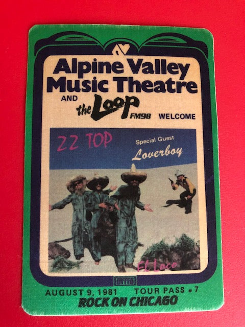 ZZ Top with Loverboy - Radio Promo Concert 1981 - Backstage Pass