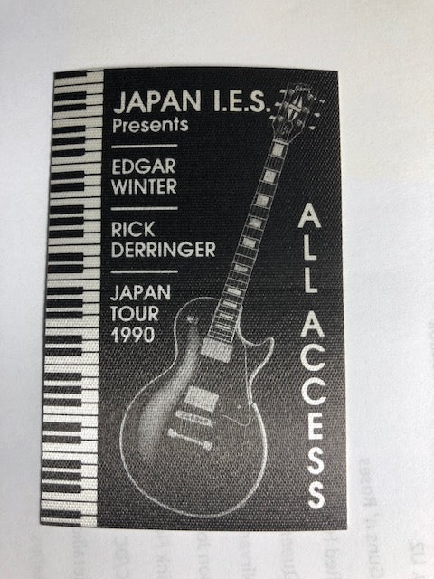 Edgar Winter with Rick Derringer - Japan Tour 1990 - Backstage Pass