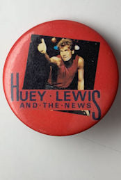 Huey Lewis & the News - Licensed Pinback Button from "Button-Up" 1984
