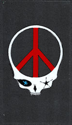 Grateful Dead - Car Window Tour Sticker/Decal - Skull with a Peace Symbol in it